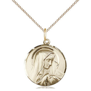 14kt Gold Sorrowful Mother Medal