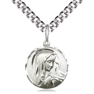 Pewter Sorrowful Mother Medal Religious Jewelry