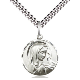 Pewter Sorrowful Mother Medal Religious Jewelry