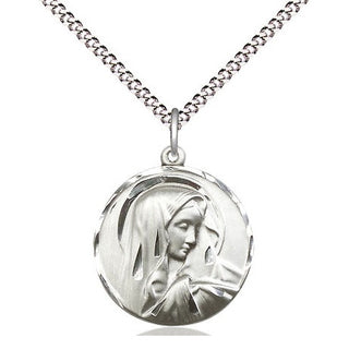 Pewter Sorrowful Mother Medal Religious Jewelry