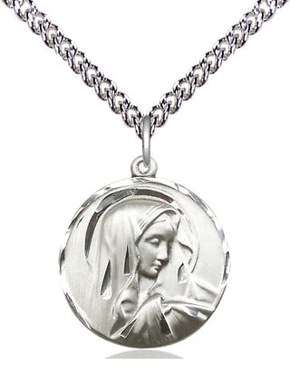 Sterling Silver Sorrowful Mother Medal Religious Jewelry