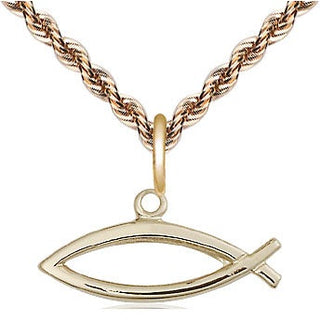 14kt Gold Filled Fish Medal Religious and Catholic Jewelry