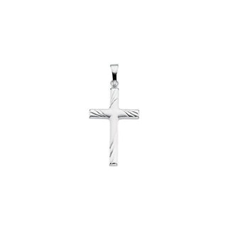 14K White 24x16 mm Cross Pendant