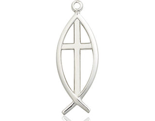 Pewter Fish Cross Medal