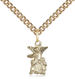 14kt Gold Guardian Angel Medal