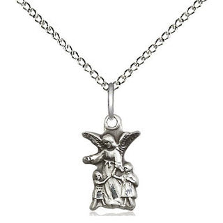 Sterling Silver Guardian Angel Medal Religious and Catholic Jewelry