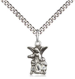 Sterling Silver Guardian Angel Medal Religious and Catholic Jewelry