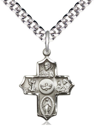 Pewter 5-Way Medal Religious Jewelry