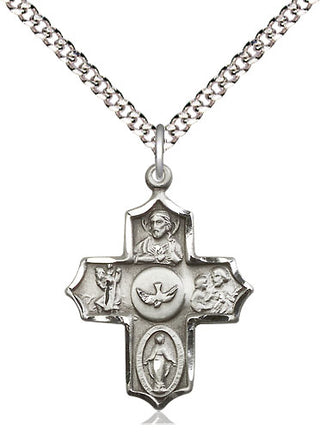 Pewter 5-Way Medal Religious Jewelry