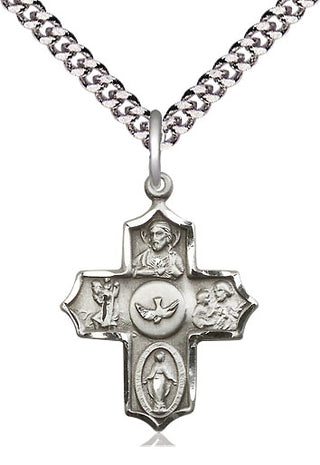 Pewter 5-Way Medal Religious Jewelry