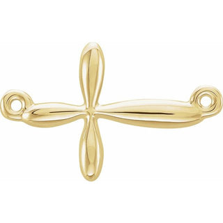 14K Yellow Sideways Cross Necklace Center