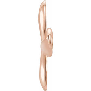 14K Rose Sideways Cross Necklace Center