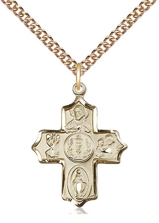 14kt Gold Filled 4-Way Medal Catholic Jewelry