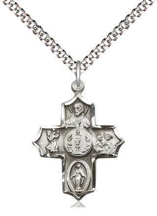 Pewter 4-Way Medal Catholic Jewelry