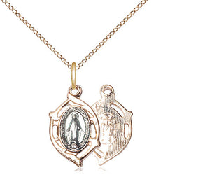 Gold Plate Sterling Silver Miraculous Medal Religious and Catholic Jewelry