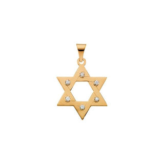 14K Yellow 1/5 CTW Natural Diamond Star of David Pendant 