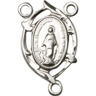 Silver Plate Miraculous Rosary Center Rosary Center