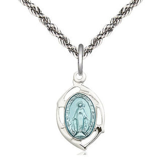 Sterling Silver Miraculous Leaf Medal Religious Jewelry
