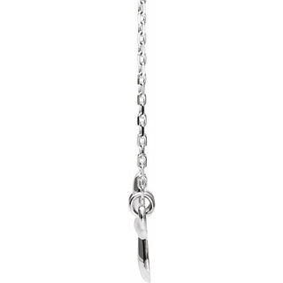 Platinum Sideways Cross 16-18" Necklace