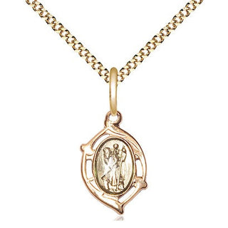 Gold Plate Sterling Silver Saint Christopher Medal Religious and Catholic Jewelry