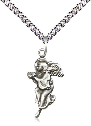 Sterling Silver Guardian Angel Medal Religious Jewelry