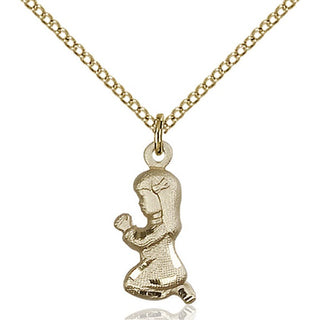 Gold-Filled Praying Girl Pendant