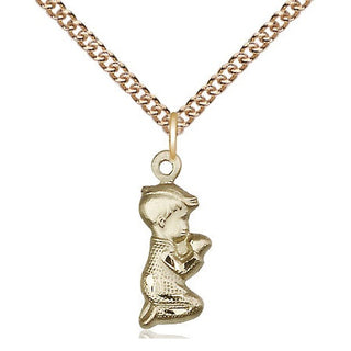 14kt Gold Praying Boy Medal