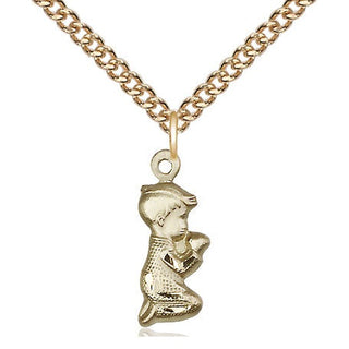 14kt Gold Praying Boy Medal