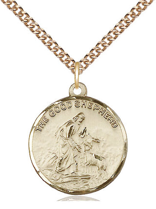 14kt Gold Filled Good Shepherd Medal Religious Jewelry