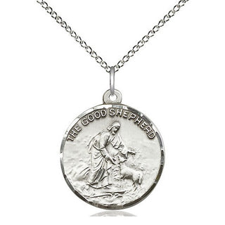 Sterling Silver Good Shepherd Medal Religious Jewelry