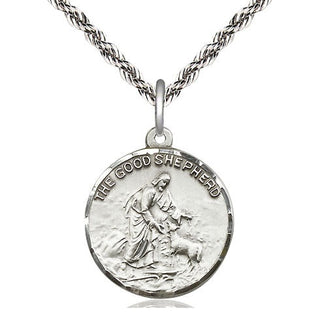 Sterling Silver Good Shepherd Medal Religious Jewelry