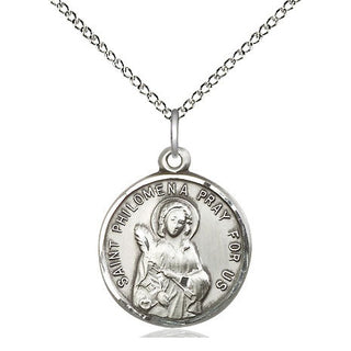 Sterling Silver Saint Philomena Medal Religious Jewelry