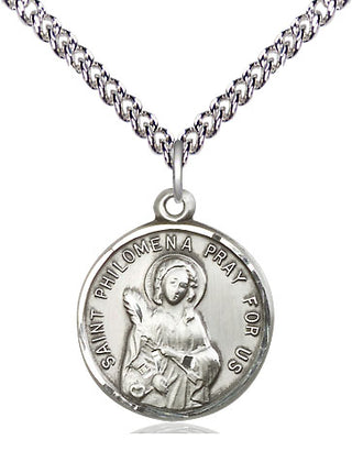 Sterling Silver Saint Philomena Medal Religious Jewelry