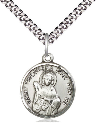 Sterling Silver Saint Philomena Medal Religious Jewelry