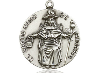 Sterling Silver Saint Niño de Atocha Medal Catholic Jewelry