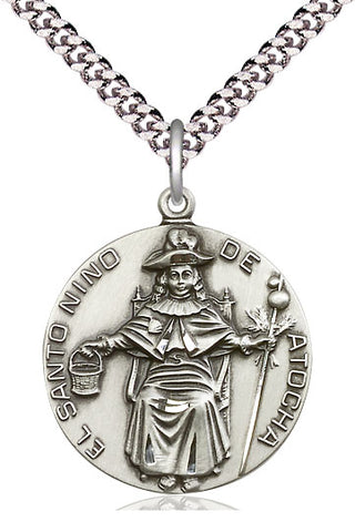 Sterling Silver Saint Niño de Atocha Medal Catholic Jewelry