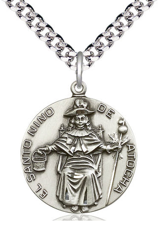 Sterling Silver Saint Niño de Atocha Medal Catholic Jewelry
