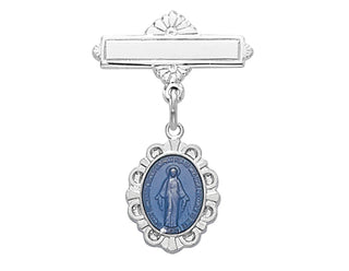 Sterling Silver Blue Miraculous Baby Pin