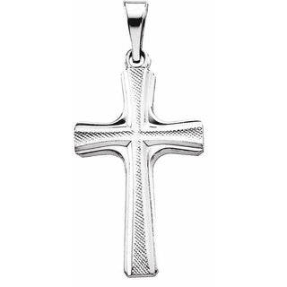 14K White 20x12 mm Cross Pendant 