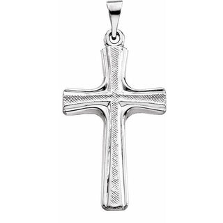 14K White 23x14.5 mm Cross Pendant 