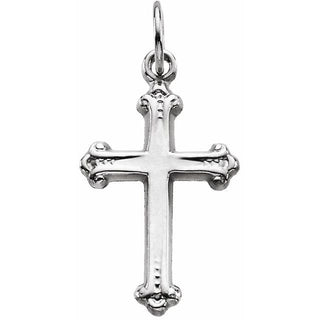 14K White Cross Pendant 