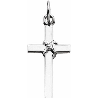 Platinum 16x9.5 mm Cross Pendant