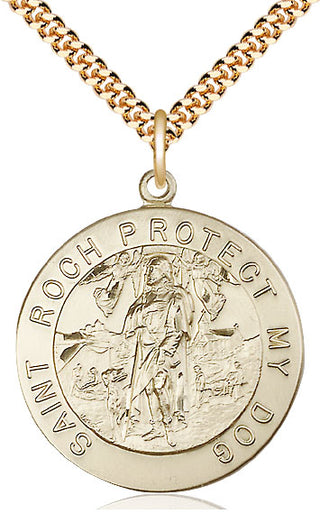 14kt Gold Filled Saint Roch Medal Catholic Jewelry