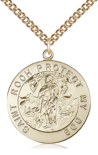 14kt Gold Saint Roch Medal
