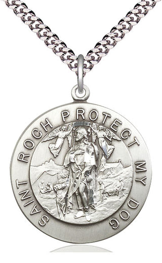 Pewter Saint Roch Medal Catholic Jewelry