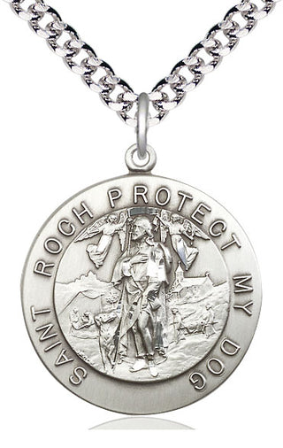 Pewter Saint Roch Medal Catholic Jewelry