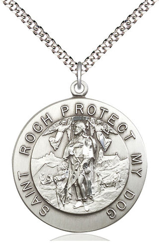 Pewter Saint Roch Medal Catholic Jewelry