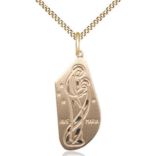 14kt Gold Filled Ave Maria Medal Catholic Jewelry
