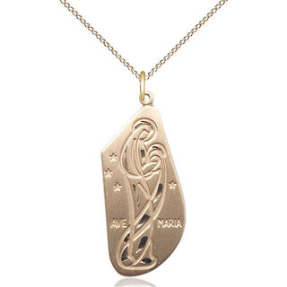 14kt Gold Filled Ave Maria Medal Catholic Jewelry
