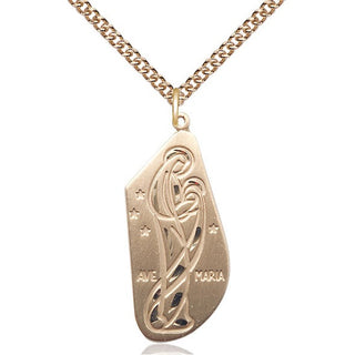 14kt Gold Filled Ave Maria Medal Catholic Jewelry
